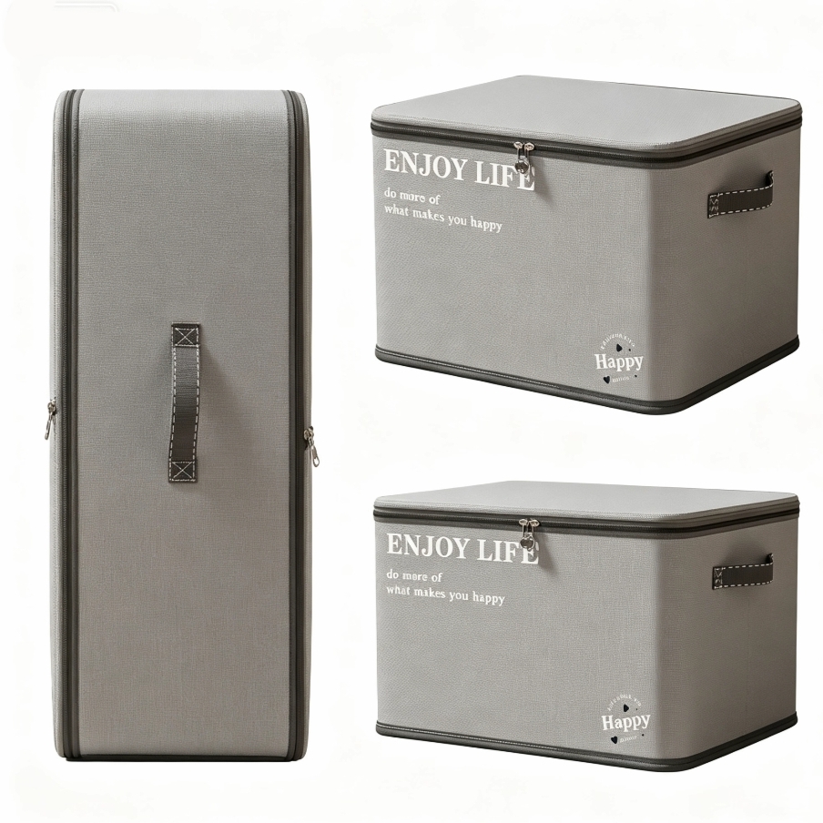 Extra Large Fabric Cloth Storage Box for Home Use with Zippers - Image 3